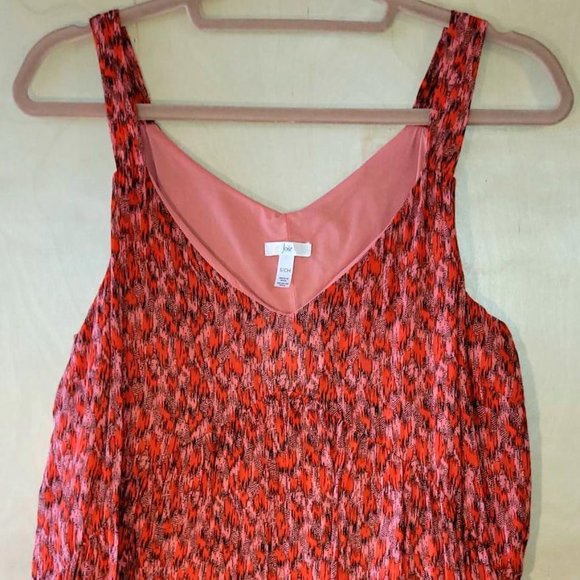 Joie TEA ROSE Coral Black Tiered Sleeveless Cotton Lined Maxi Dress Women Size S - Picture 6 of 9